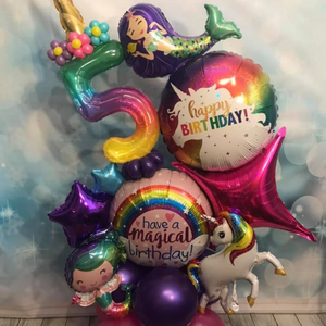 Indoor Balloon Unicorn and Mermaid Display